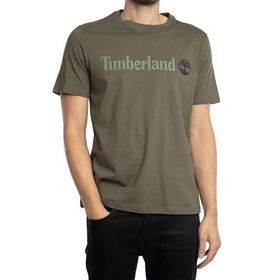 Timberland Linear Logo Yuvarlak Yaka Haki Erkek T-Shirt