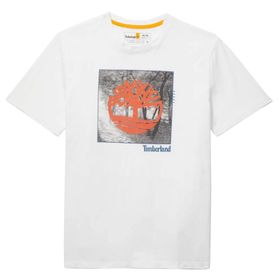 Timberland Ss Fabric Graphic Tee Beyaz Erkek Günlük Tişört