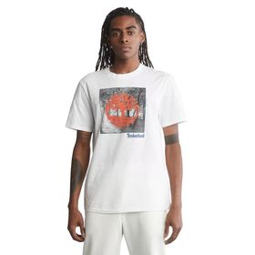 Timberland Ss Fabric Graphic Tee Beyaz Erkek Günlük Tişört