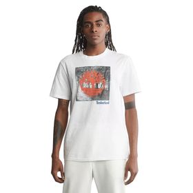Timberland Ss Fabric Graphic Tee Beyaz Erkek Günlük Tişört