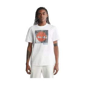 Timberland Ss Fabric Graphic Tee Beyaz Erkek Günlük Tişört
