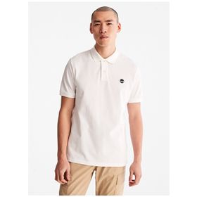 Timberland TB0A26N41001 Pique Short Sleeve Pol Bisiklet Yaka Beyaz Erkek T-Shirt