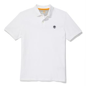 Timberland TB0A26N41001 Pique Short Sleeve Pol Bisiklet Yaka Beyaz Erkek T-Shirt