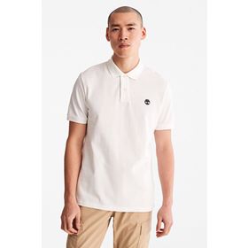 Timberland TB0A26N41001 Pique Short Sleeve Pol Bisiklet Yaka Beyaz Erkek T-Shirt