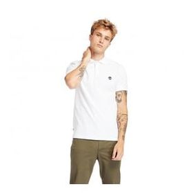 Timberland TB0A26N41001 Pique Short Sleeve Pol Bisiklet Yaka Beyaz Erkek T-Shirt