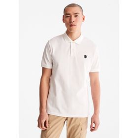 Timberland TB0A26N41001 Pique Short Sleeve Pol Bisiklet Yaka Beyaz Erkek T-Shirt