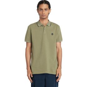 Timberland TB0A26NF5901 Haki Printed Neck Short Sleeve Polo Erkek T-Shirt