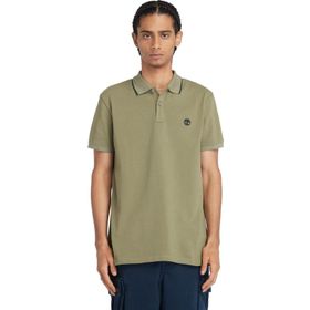 Timberland TB0A26NF5901 Haki Printed Neck Short Sleeve Polo Erkek T-Shirt