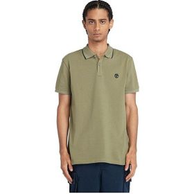 Timberland TB0A26NF5901 Haki Printed Neck Short Sleeve Polo Erkek T-Shirt