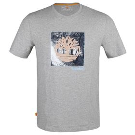 Timberland TB0A26T30521 Gri Ss Fabric Graphic Tee Erkek Günlük T-Shirt