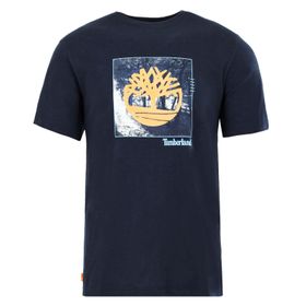 Timberland TB0A26T34331 Lacivert Ss Fabric Graphic Tee Erkek Günlük T-Shirt