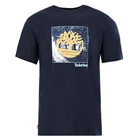 Timberland TB0A26T34331 Lacivert Ss Fabric Graphic Tee Erkek Günlük T-Shirt
