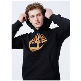 Timberland TB0A2BJHP561 Core Logo P/O Hood Bb Kapüşonlu Normal Kalıp Desenli Siyah Erkek Sweatshirt
