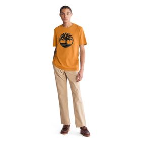 Timberland TB0A2C2RP471 Tree Logo Short Sleeve Kahve Bisiklet Yaka Erkek T-Shirt
