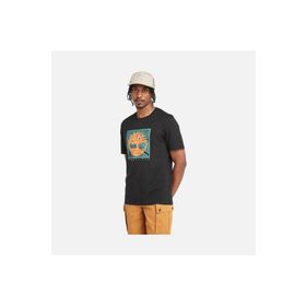 Timberland TB0A5UDB0011 Front Graphic Erkek Siyah Yuvarlak Yaka T-Shirt