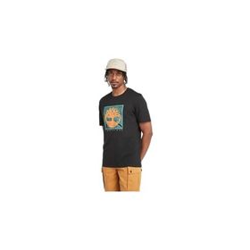 Timberland TB0A5UDB0011 Front Graphic Erkek Siyah Yuvarlak Yaka T-Shirt