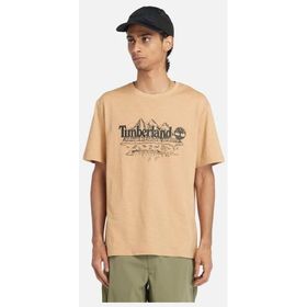 Timberland TB0A5UFUEH31 Graphic Slub Kahverengi Yuvarlak Yaka Erkek T-shirt
