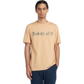 Timberland TB0A5UNFEH31 Şampanya Camo Linear Logo Short Sleeve Tee Erkek T-Shirt
