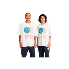 Timberland TB0A66T91001 Regenerative Organic Cotton Graphic Erkek Beyaz Yuvarlak Yaka T-Shirt