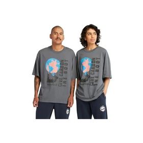 Timberland TB0A66T9DH31 Regenerative Organic Cotton Graphic Erkek Gri Yuvarlak Yaka T-Shirt