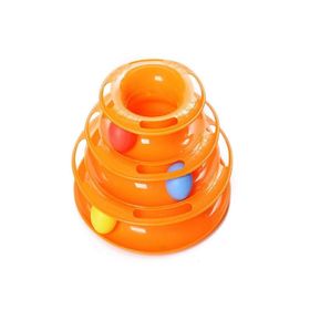 Tineke Tower Of Tracks Turuncu Toplu Yuvarlak Kedi Oyuncağı