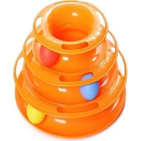 Tineke Tower Of Tracks Turuncu Toplu Yuvarlak Kedi Oyuncağı