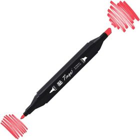 Tinge Twin 12 Coral Red Çift Uçlu Markör Kalem