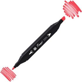 Tinge Twin 12 Coral Red Çift Uçlu Markör Kalem