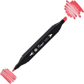 Tinge Twin 12 Coral Red Çift Uçlu Markör Kalem