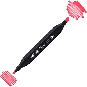 Tinge Twin F121 Fluorescent Coral Red Çift Uçlu Markör Kalem