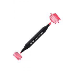 Tinge Twin F121 Fluorescent Coral Red Çift Uçlu Markör Kalem