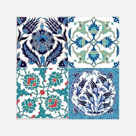 Tink Çini Desenli Çok Renkli 30x30 cm Duvar PVC Karo
