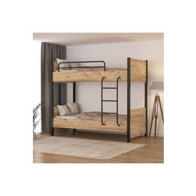 Tino Furniture 90x190 Berlin Çift Katlı Metal Ayaklı Genç Odası Çocuk Odası Ranza