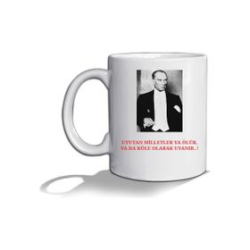 Tisho Atatürk Kupa Bardak Beyaz Kupa Bardak