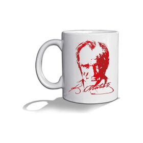 Tisho Atatürk Kupa Bardak Beyaz Kupa Bardak