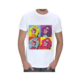 Tisho Lady Gaga Pop Art Beyaz Erkek T-shirt
