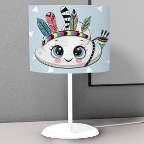 Titanbaby Açık Mavi Bulut Desenli Çocuk Odası Dijital Baskılı Çocuk Odası Masaüstü Abajur Avize