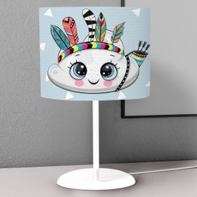 Titanbaby Açık Mavi Bulut Desenli Çocuk Odası Dijital Baskılı Çocuk Odası Masaüstü Abajur Avize