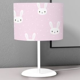 Titanbaby Pembe Tavşan Desenli Çocuk Odası Dijital Baskılı Çocuk Odası Masaüstü Abajur Avize