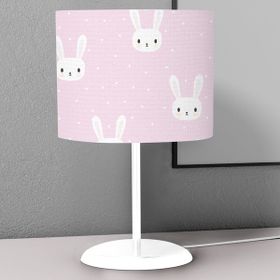 Titanbaby Pembe Tavşan Desenli Çocuk Odası Dijital Baskılı Çocuk Odası Masaüstü Abajur Avize