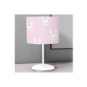 Titanbaby Pembe Tavşan Desenli Çocuk Odası Dijital Baskılı Çocuk Odası Masaüstü Abajur Avize