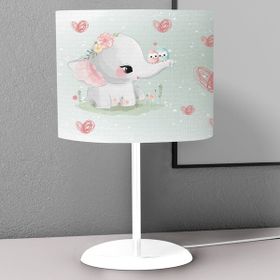 Titanbaby Su Yeşili Fil Desenli Çocuk Odası Dijital Baskılı Çocuk Odası Masaüstü Abajur Avize