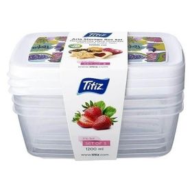 Titiz AP-9257 Aria 850 ml 3'lü Saklama Kabı