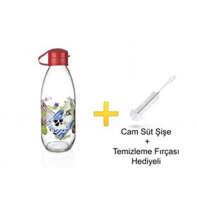 Titiz Moo Bottle Süt Su Şişesi 1 lt ve Şişe Temizleme Fırçası