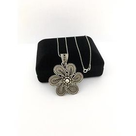 Tmt Silver Gümüş Telkari Çiçek Kolye