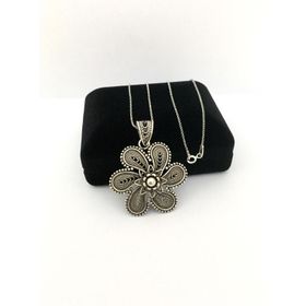 Tmt Silver Gümüş Telkari Çiçek Kolye