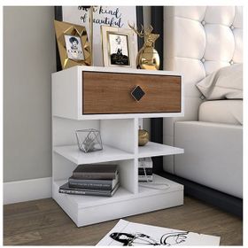 Tocco 1003 Asya Tek Çekmeceli Meşe Raflı Komodin