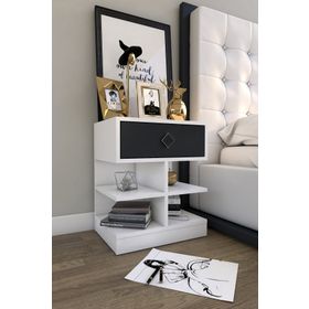 Tocco 1003 Asya Tek Çekmeceli Meşe Raflı Komodin