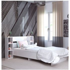 Tocco 1097 Smart Beyaz Lüx Kitaplıklı Tek Kişilik Karyola