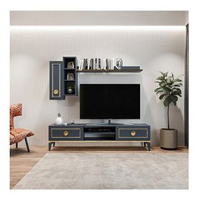 Tocco Mobilya Antrasit Mahur Kitaplıklı Raflı Sehpa Tv Ünitesı